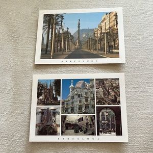 Pair of Vintage Barcelona Postcards